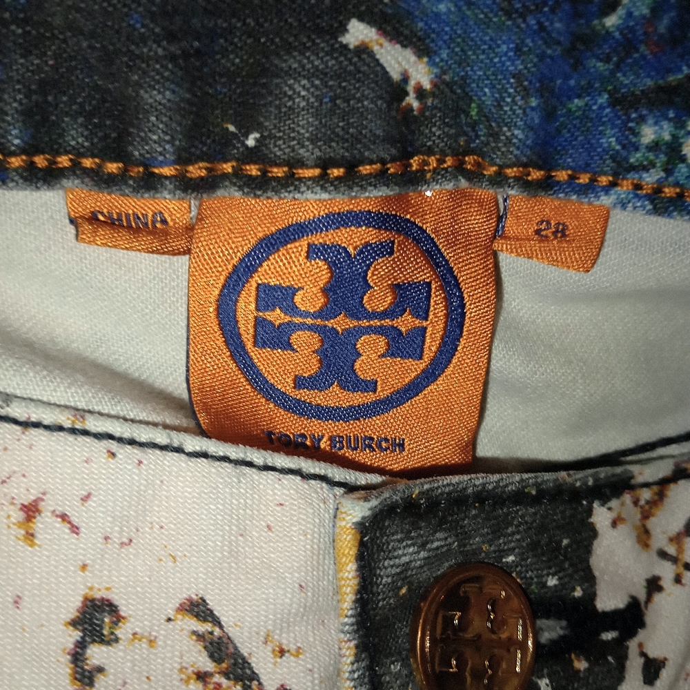 Tory Burch Splattered paint Super skinny jeans size 28 - Picture 7 of 10
